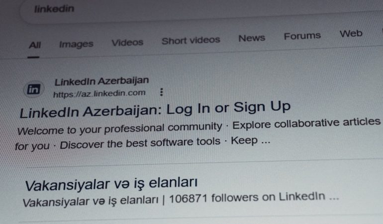 Linkedin azerbaijan login or sign up page